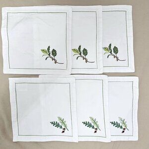 Set of 6 Crate & Barrel Vintage Floral Cloth Napkins Mixed Pastel Patterns